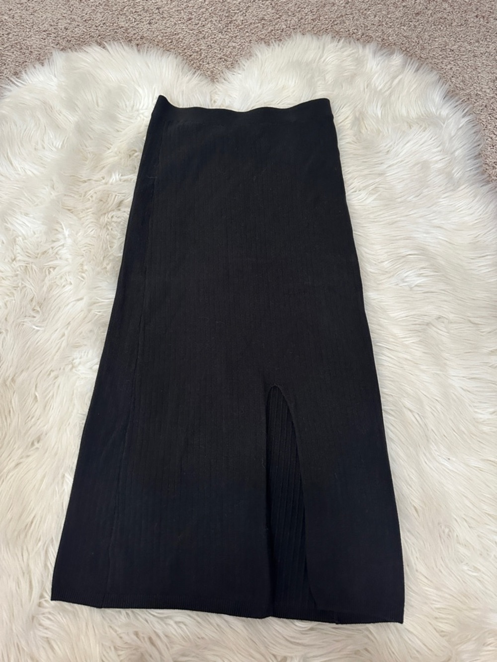 Free People Black Pencil Skirt with Front Slit
